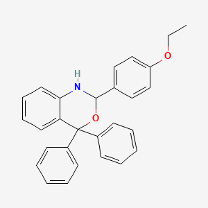 molecular formula C28H25NO2 B4294339 2-(4-ETHOXYPHENYL)-4,4-DIPHENYL-2,4-DIHYDRO-1H-3,1-BENZOXAZINE 