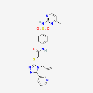 molecular formula C24H24N8O3S2 B4294385 N-{4-[(4,6-dimethylpyrimidin-2-yl)sulfamoyl]phenyl}-2-{[4-(prop-2-en-1-yl)-5-(pyridin-3-yl)-4H-1,2,4-triazol-3-yl]sulfanyl}acetamide 