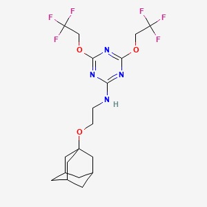 molecular formula C19H24F6N4O3 B4294495 N-[2-(ADAMANTAN-1-YLOXY)ETHYL]-4,6-BIS(2,2,2-TRIFLUOROETHOXY)-1,3,5-TRIAZIN-2-AMINE 