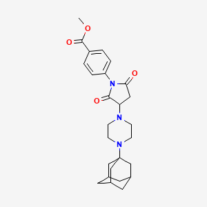 molecular formula C26H33N3O4 B4294540 METHYL 4-{3-[4-(ADAMANTAN-1-YL)PIPERAZIN-1-YL]-2,5-DIOXOPYRROLIDIN-1-YL}BENZOATE 
