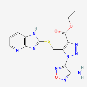 molecular formula C14H13N9O3S B4294742 Ethyl 1-(4-amino-1,2,5-oxadiazol-3-YL)-5-({1H-imidazo[4,5-B]pyridin-2-ylsulfanyl}methyl)-1H-1,2,3-triazole-4-carboxylate 