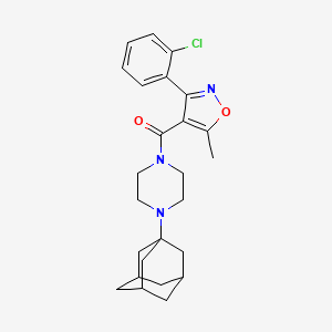 molecular formula C25H30ClN3O2 B4294792 1-(ADAMANTAN-1-YL)-4-[3-(2-CHLOROPHENYL)-5-METHYL-1,2-OXAZOLE-4-CARBONYL]PIPERAZINE 