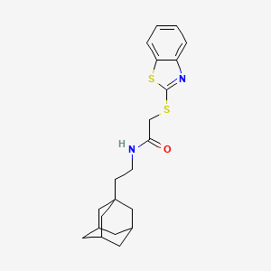 molecular formula C21H26N2OS2 B4294949 N-[2-(ADAMANTAN-1-YL)ETHYL]-2-(1,3-BENZOTHIAZOL-2-YLSULFANYL)ACETAMIDE 