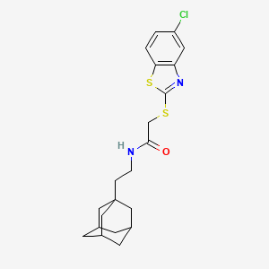 molecular formula C21H25ClN2OS2 B4294955 N-[2-(ADAMANTAN-1-YL)ETHYL]-2-[(5-CHLORO-1,3-BENZOTHIAZOL-2-YL)SULFANYL]ACETAMIDE 
