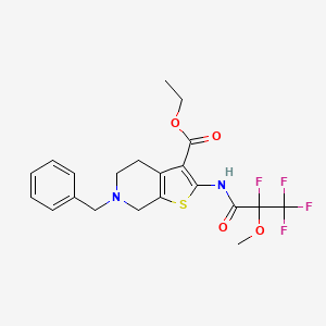 molecular formula C21H22F4N2O4S B4294960 ETHYL 6-BENZYL-2-(2,3,3,3-TETRAFLUORO-2-METHOXYPROPANAMIDO)-4H,5H,6H,7H-THIENO[2,3-C]PYRIDINE-3-CARBOXYLATE 
