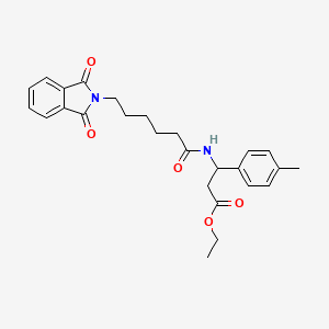 molecular formula C26H30N2O5 B4295107 ETHYL 3-[6-(1,3-DIOXO-2,3-DIHYDRO-1H-ISOINDOL-2-YL)HEXANAMIDO]-3-(4-METHYLPHENYL)PROPANOATE 