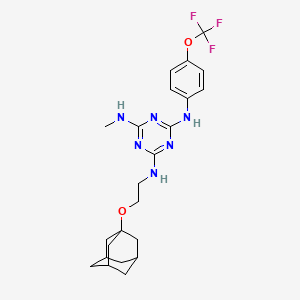 molecular formula C23H29F3N6O2 B4295112 N2-[2-(ADAMANTAN-1-YLOXY)ETHYL]-N4-METHYL-N6-[4-(TRIFLUOROMETHOXY)PHENYL]-1,3,5-TRIAZINE-2,4,6-TRIAMINE 