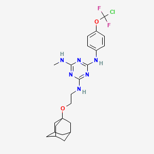 molecular formula C23H29ClF2N6O2 B4295117 N2-[2-(ADAMANTAN-1-YLOXY)ETHYL]-N4-[4-(CHLORODIFLUOROMETHOXY)PHENYL]-N6-METHYL-1,3,5-TRIAZINE-2,4,6-TRIAMINE 