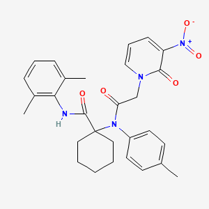 molecular formula C29H32N4O5 B4295153 N-(2,6-DIMETHYLPHENYL)-1-[N-(4-METHYLPHENYL)-2-(3-NITRO-2-OXO-1,2-DIHYDROPYRIDIN-1-YL)ACETAMIDO]CYCLOHEXANE-1-CARBOXAMIDE 