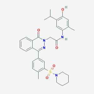 molecular formula C32H36N4O5S B4295197 N-[4-HYDROXY-2-METHYL-5-(PROPAN-2-YL)PHENYL]-2-{4-[4-METHYL-3-(PIPERIDINE-1-SULFONYL)PHENYL]-1-OXO-1,2-DIHYDROPHTHALAZIN-2-YL}ACETAMIDE 