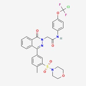 molecular formula C28H25ClF2N4O6S B4295243 N-[4-(CHLORODIFLUOROMETHOXY)PHENYL]-2-{4-[4-METHYL-3-(MORPHOLINE-4-SULFONYL)PHENYL]-1-OXO-1,2-DIHYDROPHTHALAZIN-2-YL}ACETAMIDE 