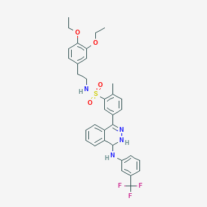 molecular formula C34H35F3N4O4S B4295325 N-[2-(3,4-DIETHOXYPHENYL)ETHYL]-2-METHYL-5-(4-{[3-(TRIFLUOROMETHYL)PHENYL]AMINO}-3,4-DIHYDROPHTHALAZIN-1-YL)BENZENE-1-SULFONAMIDE 