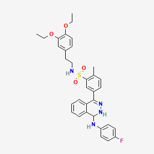 molecular formula C33H35FN4O4S B4295332 N-[2-(3,4-DIETHOXYPHENYL)ETHYL]-5-{4-[(4-FLUOROPHENYL)AMINO]-3,4-DIHYDROPHTHALAZIN-1-YL}-2-METHYLBENZENE-1-SULFONAMIDE 
