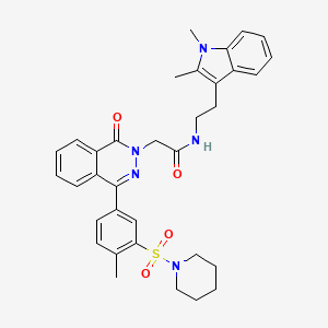 molecular formula C34H37N5O4S B4295410 N-[2-(1,2-DIMETHYL-1H-INDOL-3-YL)ETHYL]-2-{4-[4-METHYL-3-(PIPERIDINE-1-SULFONYL)PHENYL]-1-OXO-1,2-DIHYDROPHTHALAZIN-2-YL}ACETAMIDE 