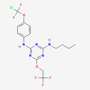 molecular formula C16H17ClF5N5O2 B4295416 N-butyl-N'-{4-[chloro(difluoro)methoxy]phenyl}-6-(2,2,2-trifluoroethoxy)-1,3,5-triazine-2,4-diamine 