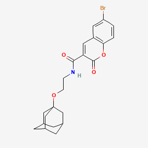 molecular formula C22H24BrNO4 B4295678 N-[2-(ADAMANTAN-1-YLOXY)ETHYL]-6-BROMO-2-OXO-2H-CHROMENE-3-CARBOXAMIDE 