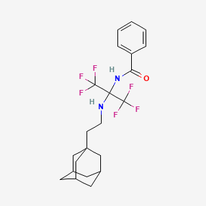 molecular formula C22H26F6N2O B4295696 N-(2-{[2-(ADAMANTAN-1-YL)ETHYL]AMINO}-1,1,1,3,3,3-HEXAFLUOROPROPAN-2-YL)BENZAMIDE 