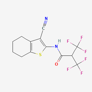 molecular formula C13H10F6N2OS B4295702 N-(3-cyano-4,5,6,7-tetrahydro-1-benzothiophen-2-yl)-3,3,3-trifluoro-2-(trifluoromethyl)propanamide 