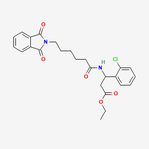 molecular formula C25H27ClN2O5 B4295841 ETHYL 3-(2-CHLOROPHENYL)-3-[6-(1,3-DIOXO-2,3-DIHYDRO-1H-ISOINDOL-2-YL)HEXANAMIDO]PROPANOATE 