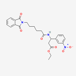 molecular formula C25H27N3O7 B4295847 ETHYL 3-[6-(1,3-DIOXO-2,3-DIHYDRO-1H-ISOINDOL-2-YL)HEXANAMIDO]-3-(3-NITROPHENYL)PROPANOATE 