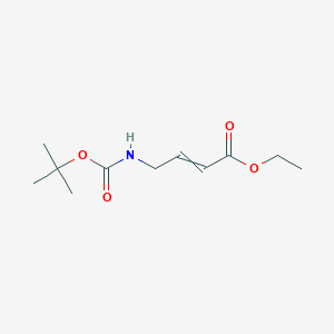 molecular formula C11H19NO4 B042960 2-Butenoic acid, 4-[[(1,1-dimethylethoxy)carbonyl]amino]-, ethyl ester CAS No. 510729-27-8