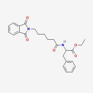 molecular formula C25H28N2O5 B4296064 Ethyl 2-[6-(1,3-dioxoisoindol-2-yl)hexanoylamino]-3-phenylpropanoate 