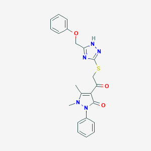 1,5-dimethyl-4-({[5-(phenoxymethyl)-4H-1,2,4-triazol-3-yl]sulfanyl}acetyl)-2-phenyl-1,2-dihydro-3H-pyrazol-3-one