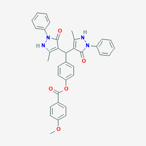 4-[bis(5-hydroxy-3-methyl-1-phenyl-1H-pyrazol-4-yl)methyl]phenyl 4-methoxybenzoate