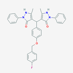 4,4'-({4-[(4-fluorobenzyl)oxy]phenyl}methylene)bis(3-methyl-1-phenyl-1H-pyrazol-5-ol)