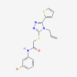 molecular formula C17H15BrN4OS2 B4296185 N-(3-bromophenyl)-2-{[4-(prop-2-en-1-yl)-5-(thiophen-2-yl)-4H-1,2,4-triazol-3-yl]sulfanyl}acetamide 