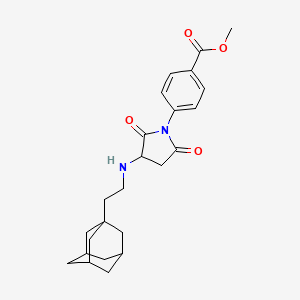 molecular formula C24H30N2O4 B4296197 Methyl 4-(2,5-dioxo-3-{[2-(tricyclo[3.3.1.1~3,7~]dec-1-yl)ethyl]amino}pyrrolidin-1-yl)benzoate 
