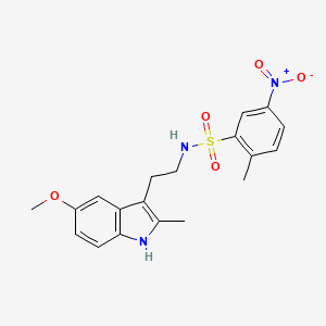 molecular formula C19H21N3O5S B4296287 N-[2-(5-methoxy-2-methyl-1H-indol-3-yl)ethyl]-2-methyl-5-nitrobenzene-1-sulfonamide 