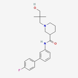molecular formula C23H29FN2O2 B4296298 N-[3-(4-fluorophenyl)phenyl]-1-(3-hydroxy-2,2-dimethylpropyl)piperidine-3-carboxamide 
