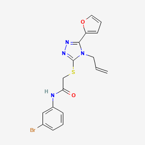 molecular formula C17H15BrN4O2S B4296333 N-(3-bromophenyl)-2-{[5-(furan-2-yl)-4-(prop-2-en-1-yl)-4H-1,2,4-triazol-3-yl]sulfanyl}acetamide 
