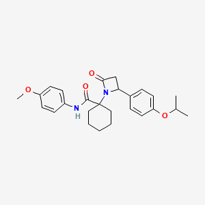 molecular formula C26H32N2O4 B4296348 N-(4-METHOXYPHENYL)-1-{2-OXO-4-[4-(PROPAN-2-YLOXY)PHENYL]AZETIDIN-1-YL}CYCLOHEXANE-1-CARBOXAMIDE 