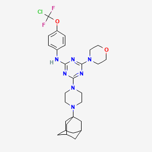 molecular formula C28H36ClF2N7O2 B4296411 4-[4-(ADAMANTAN-1-YL)PIPERAZIN-1-YL]-N-[4-(CHLORODIFLUOROMETHOXY)PHENYL]-6-(MORPHOLIN-4-YL)-1,3,5-TRIAZIN-2-AMINE 