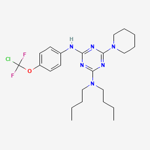 molecular formula C23H33ClF2N6O B4296442 N2,N2-DIBUTYL-N4-[4-(CHLORODIFLUOROMETHOXY)PHENYL]-6-(PIPERIDIN-1-YL)-1,3,5-TRIAZINE-2,4-DIAMINE 