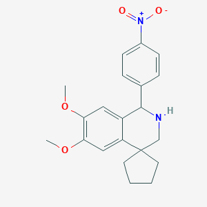 molecular formula C21H24N2O4 B429648 6,7-dimethoxy-1-(4-nitrophenyl)-1,2,3,4-tetrahydrospiro[isoquinoline-4,1'-cyclopentane] 