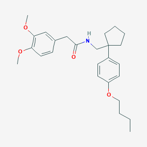 molecular formula C26H35NO4 B429649 N-[[1-(4-butoxyphenyl)cyclopentyl]methyl]-2-(3,4-dimethoxyphenyl)acetamide 
