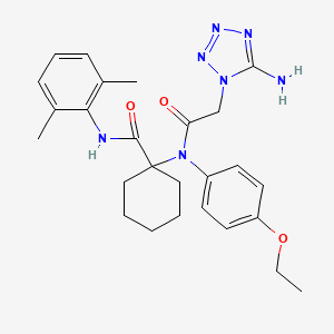 molecular formula C26H33N7O3 B4296545 1-[2-(5-AMINO-1H-1,2,3,4-TETRAZOL-1-YL)-N-(4-ETHOXYPHENYL)ACETAMIDO]-N-(2,6-DIMETHYLPHENYL)CYCLOHEXANE-1-CARBOXAMIDE 