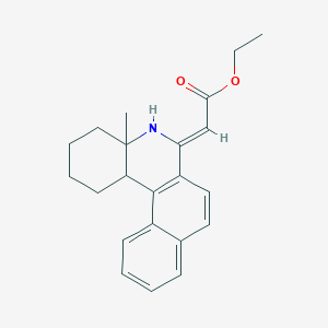 molecular formula C22H25NO2 B4296779 ETHYL 2-[(6Z)-4A-METHYL-1H,2H,3H,4H,4AH,5H,6H,12CH-BENZO[K]PHENANTHRIDIN-6-YLIDENE]ACETATE 