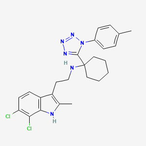 molecular formula C25H28Cl2N6 B4296829 N-[2-(6,7-DICHLORO-2-METHYL-1H-INDOL-3-YL)ETHYL]-1-[1-(4-METHYLPHENYL)-1H-1,2,3,4-TETRAZOL-5-YL]CYCLOHEXAN-1-AMINE 