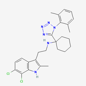 molecular formula C26H30Cl2N6 B4296839 N-[2-(6,7-DICHLORO-2-METHYL-1H-INDOL-3-YL)ETHYL]-1-[1-(2,6-DIMETHYLPHENYL)-1H-1,2,3,4-TETRAZOL-5-YL]CYCLOHEXAN-1-AMINE 