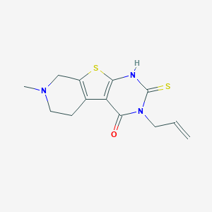 molecular formula C13H15N3OS2 B429691 11-methyl-4-prop-2-enyl-5-sulfanylidene-8-thia-4,6,11-triazatricyclo[7.4.0.02,7]trideca-1(9),2(7)-dien-3-one CAS No. 332145-24-1