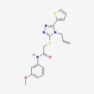 molecular formula C18H18N4O2S2 B4296916 N-(3-methoxyphenyl)-2-{[4-(prop-2-en-1-yl)-5-(thiophen-2-yl)-4H-1,2,4-triazol-3-yl]sulfanyl}acetamide 
