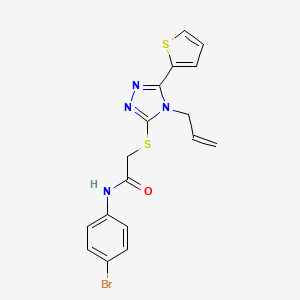 molecular formula C17H15BrN4OS2 B4296923 N-(4-bromophenyl)-2-[(4-prop-2-enyl-5-thiophen-2-yl-1,2,4-triazol-3-yl)sulfanyl]acetamide CAS No. 5787-42-8