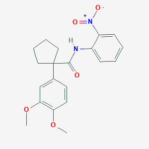 molecular formula C20H22N2O5 B429697 1-(3,4-dimethoxyphenyl)-N-{2-nitrophenyl}cyclopentanecarboxamide CAS No. 356782-07-5