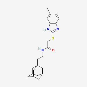 molecular formula C22H29N3OS B4296970 N-[2-(ADAMANTAN-1-YL)ETHYL]-2-[(5-METHYL-1H-1,3-BENZODIAZOL-2-YL)SULFANYL]ACETAMIDE 