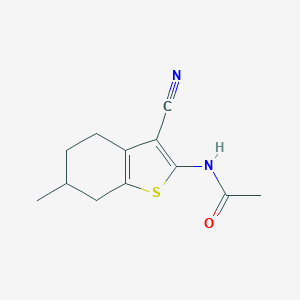 molecular formula C12H14N2OS B429700 N-(3-cyano-6-methyl-4,5,6,7-tetrahydrobenzo[b]thiophen-2-yl)acetamide CAS No. 331869-84-2