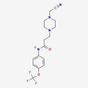 molecular formula C16H19F3N4O2 B4297022 3-[4-(cyanomethyl)piperazin-1-yl]-N-[4-(trifluoromethoxy)phenyl]propanamide 